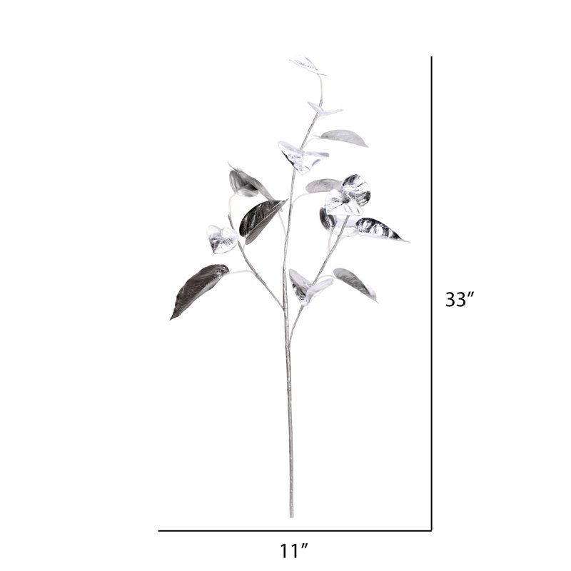 Vickerman 33" Shiny Leaf Artificial Christmas Spray, Silver