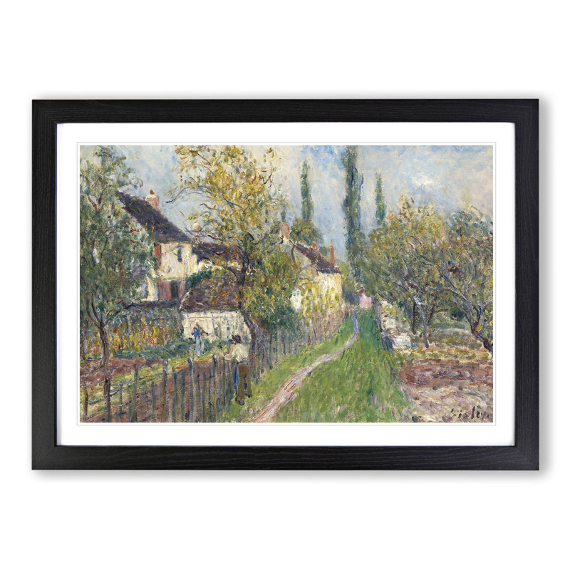 A Pathe at Les Sablons by Alfred Sisley - Picture Frame Painting, 36cm H x 48cm W x 2cm D, Black Framed