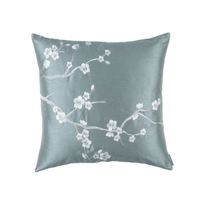 Blossom Embroidered Feather Throw Pillow