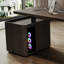 Bureau rectangulaire en bois manufacturé de couleur fumée + acier avec 3 tiroirs-1352397066-1352397071