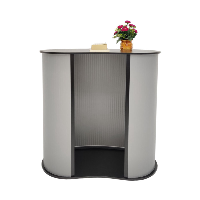 Portable Black and White MDF Tradeshow Podium