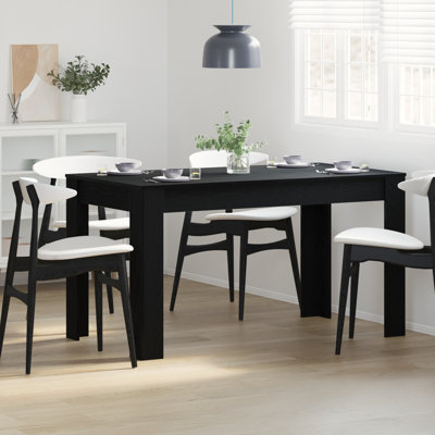 Dining Table Black Oak Wood Medium Durable Dining Table