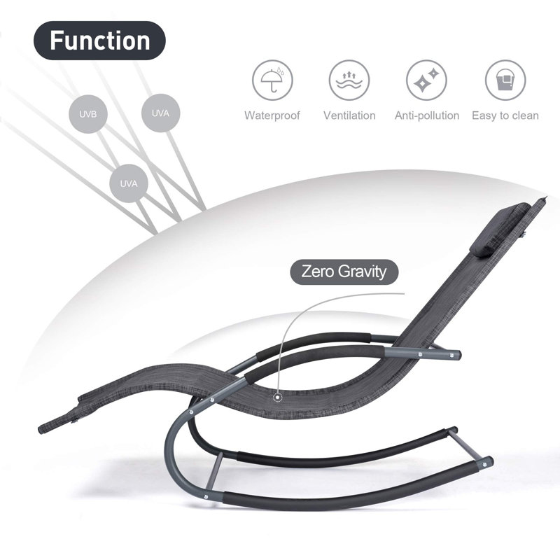 Fauteuil inclinable zéro gravité avec coussins, Gris foncé