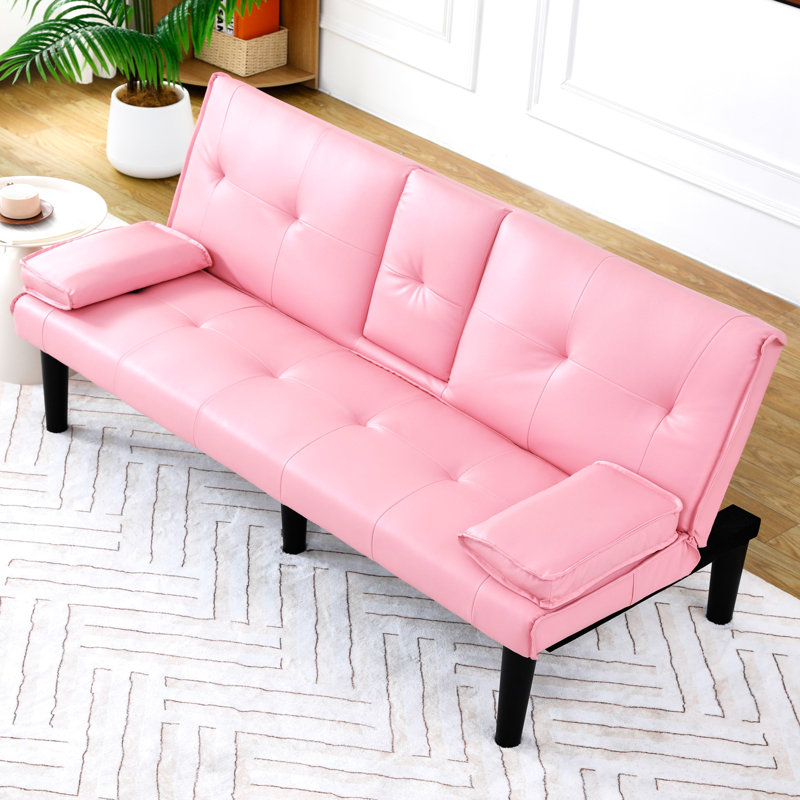 Lit rose de 67 pouces avec porte-gobelet et tissu pour utilisation durable 67, 2