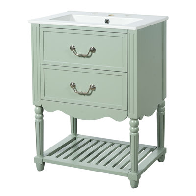 Meuble-lavabo 2 tiroirs 2 po avec plateau en céramique