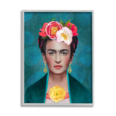 Portrait floral de Frida Kahlo, estampe numérique de Diane Neukirch