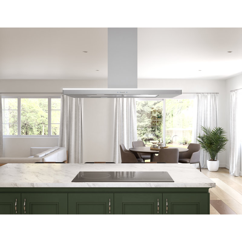 Zephyr Luce 42 in. 600 CFM Island Mount Range Hood with LED Light in Stainless Steel, 42"