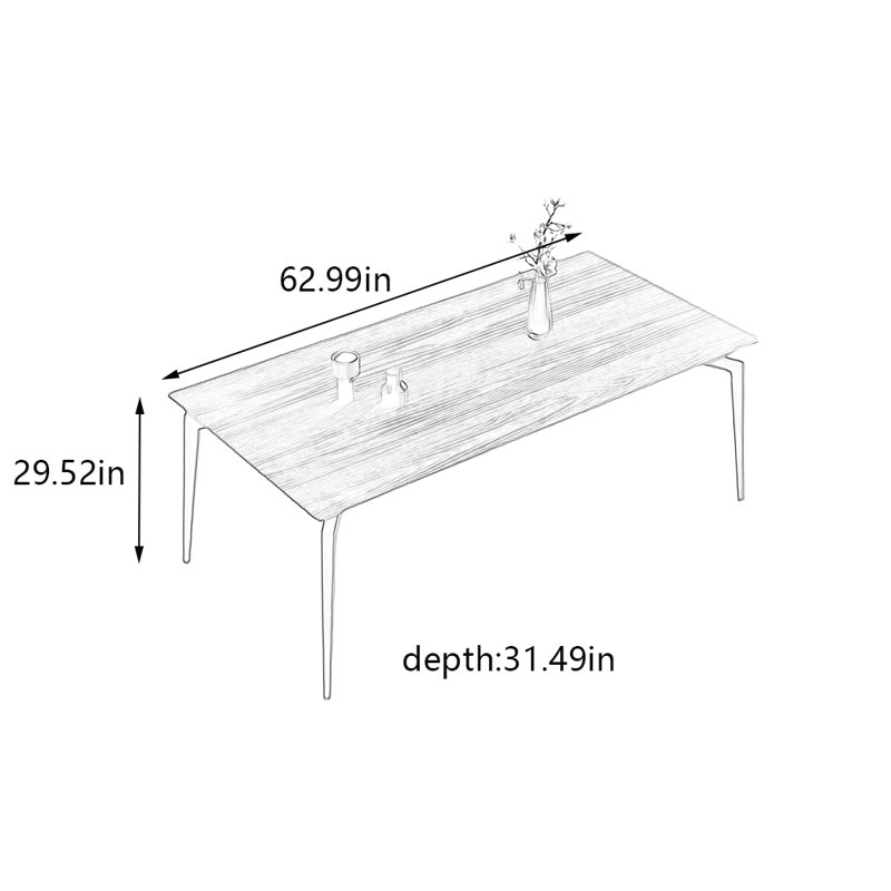 Vassily, H 29,52 po x L 62,99 po x l 31,49 po, Brun foncé