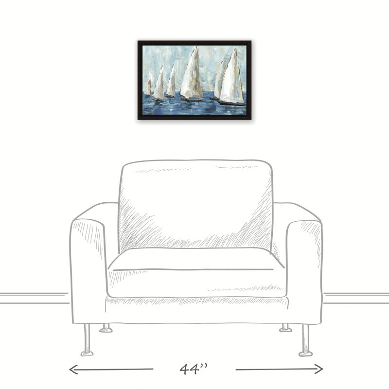 «Coastal Saililier Race», reproduction, H 12 po x l 18 po, Cadre brun