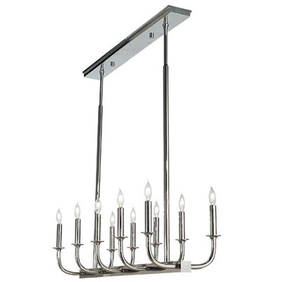 Rayleigh 10 - Light Polished Silver Kitchen Island Pendant