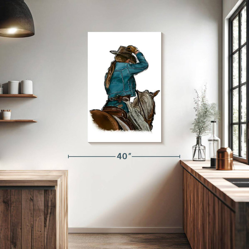 Fille et cheval Lelar, H 39 po x l 26 po