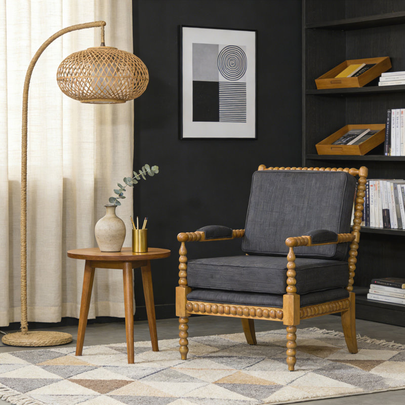 Fauteuil Spindle, chêne vieilli, gris anthracite