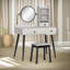 Barnabe White Dressing Table with Stool and Round Mirror Dresser Makeup Desk Bedroom