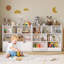 Organisateur de rangement pour jouets multifonctionnel et bibliothèque - 5 casiers ouverts, 2 tiroirs mobiles - Idéal pour la salle de jeux, la chambre à coucher, la chambre de bébé, le salon - blanc