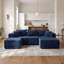 Canapé modulaire en U modulaire en forme de U, canapé en flanelle rembourré avec repose-pieds et ressorts ensachés, canapé modulaire à compression avec 5 coussins sans assemblage, bleu-1279657144-1278012954