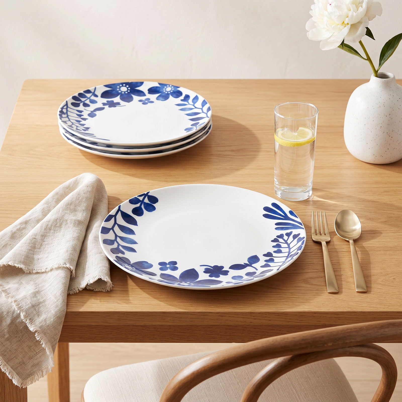 Noritake Sandefjord Set Of 4 Coupe Dinner Plates, 11"