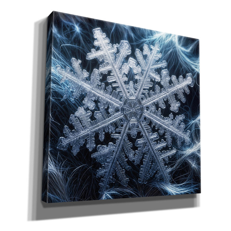  «Snowflake 4» par Rey Klimt, art mural sur toile, H 26 po x l 26 po x P 1,5 po
