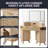 48'' Fluted Makeup Vanity Desk With Hd Triple Mirror And Lights,large Lighted Corner Vanity With Glass Top, Modern Dressing Table With Outlets-1161749622