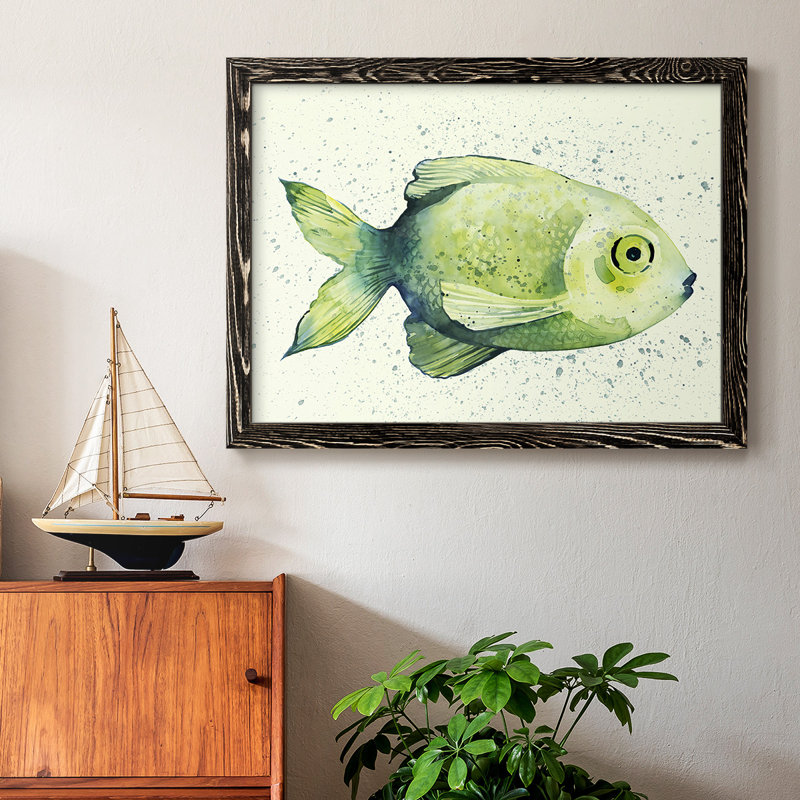 " Speckled Freshwater Fish II ", Black Framed, 14" H x 20" W x 1.5" D