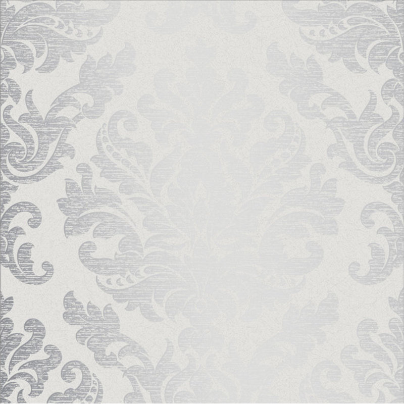 Damask Metallic Wallpaper Roll, Gris