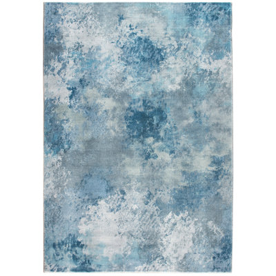 Tapis bleu et blanc Sky