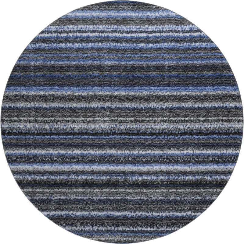 Premium Machine Washable Cerrito AMF598 Blue Rug, Round 8'