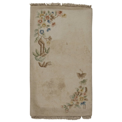 Hand Knotted Wool Area Rug in Multi