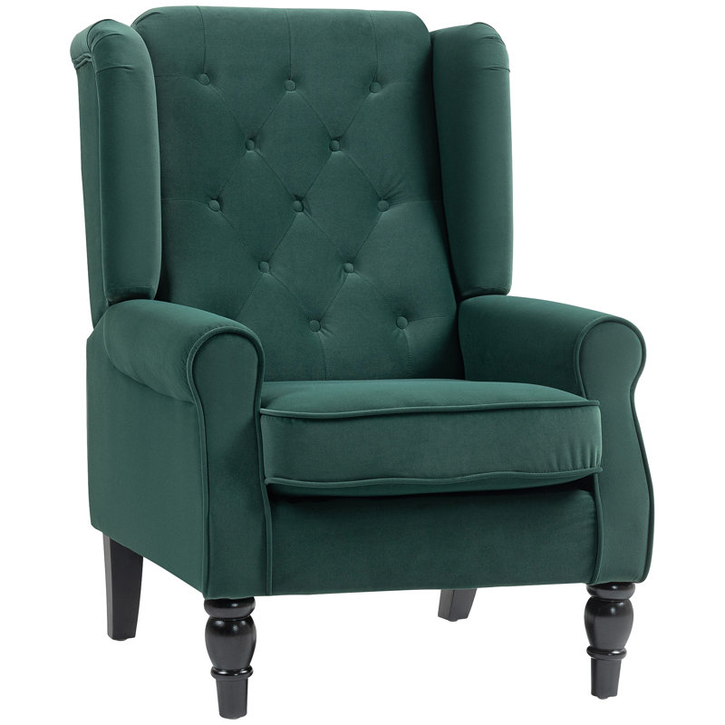 Upholstered Armchair, Green