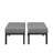All - Weather 24" Aluminum Patio Ottomans , Ideal For Small Space Dwellers And Apartment Residents Of 2 With Dark Gray Cushions, To Harsh Outdoor Use