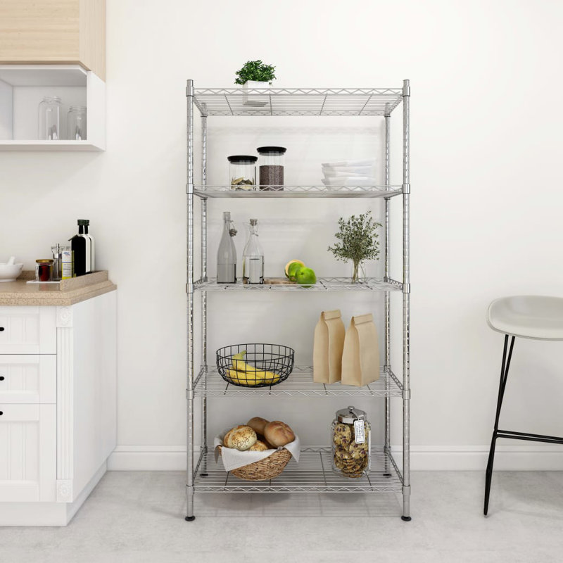 Seher 35cm W Metal Shelving Unit, Chrome