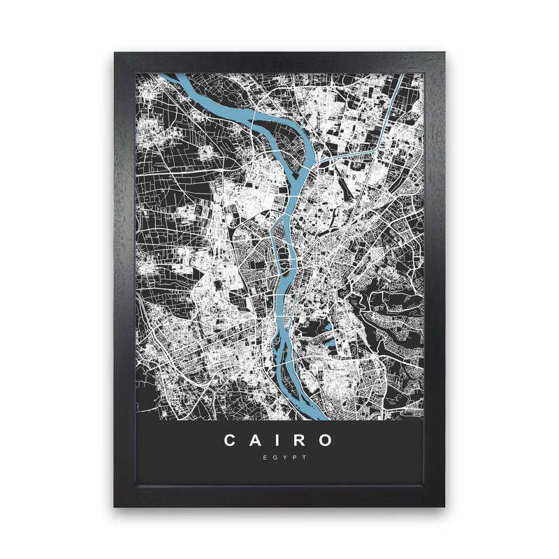 Cairo - Print, 88cm H x 64cm W x 3cm D, Black Paper