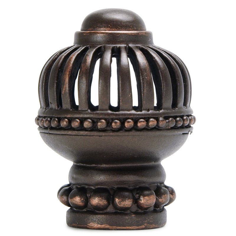 Cage à cricket grande poignée ronde avec base perlée , Bronze frotté à l'huile