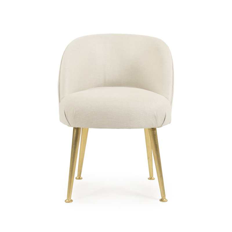 Selene Side Chair, Beige 100% Linen