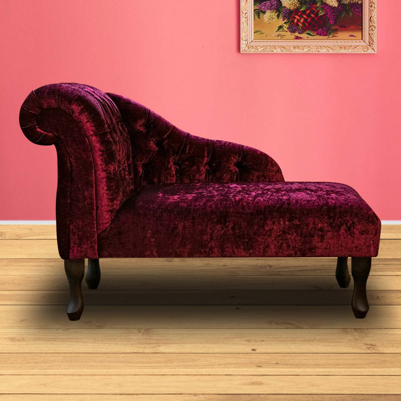 Upholstered Chaise Lounge, Red