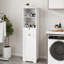 Armoire de trieur de linge inclinable à un compartiment et un tiroir - Blanc