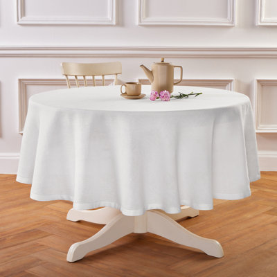 Sonoma Hemstitch - 100% Pure Linen Round Tablecloth (Prewashed)