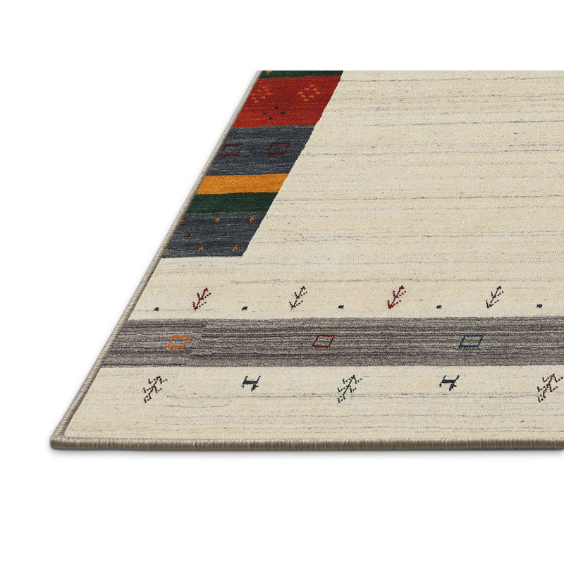 Tapis beige/rouge contemporain, Rectangle 5 pi x 7 pi