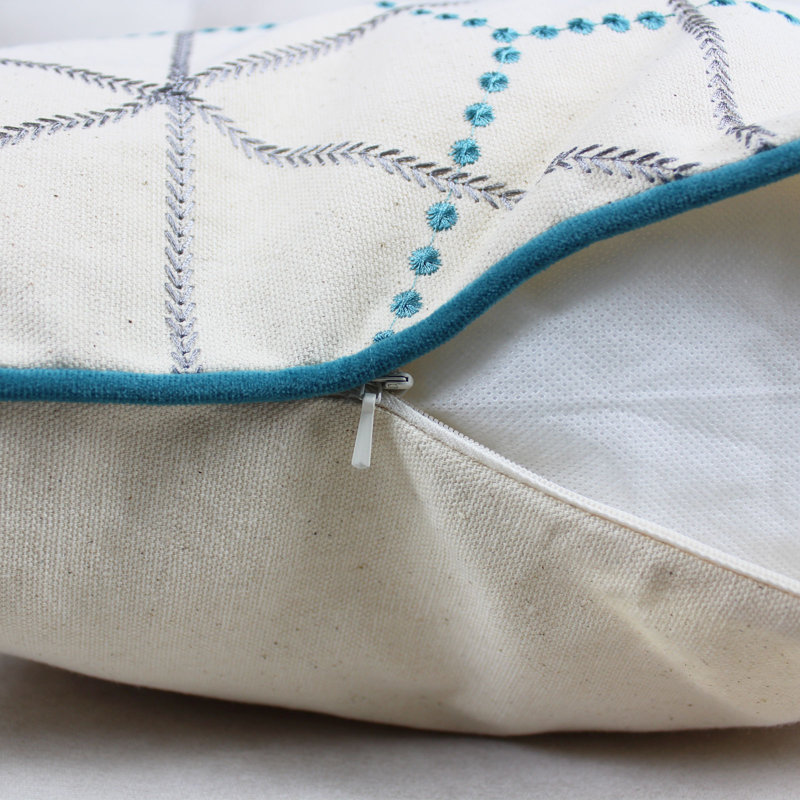 Embroidered Cotton Throw Pillow