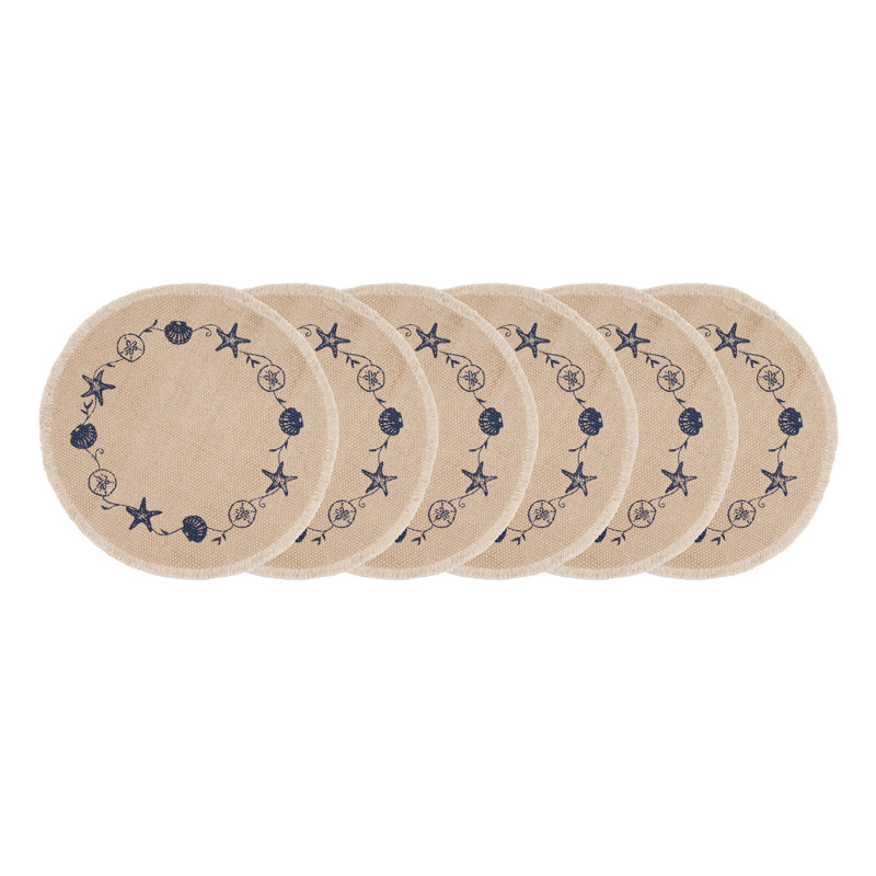 Ensemble de 6 napperons à franges