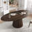 67" Pedestal Solid Wood Oval Dining Table Seats 6-1540150714