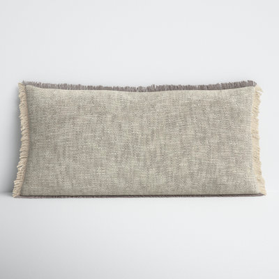 Gomer Fringed Cotton Lumbar Throw Pillow