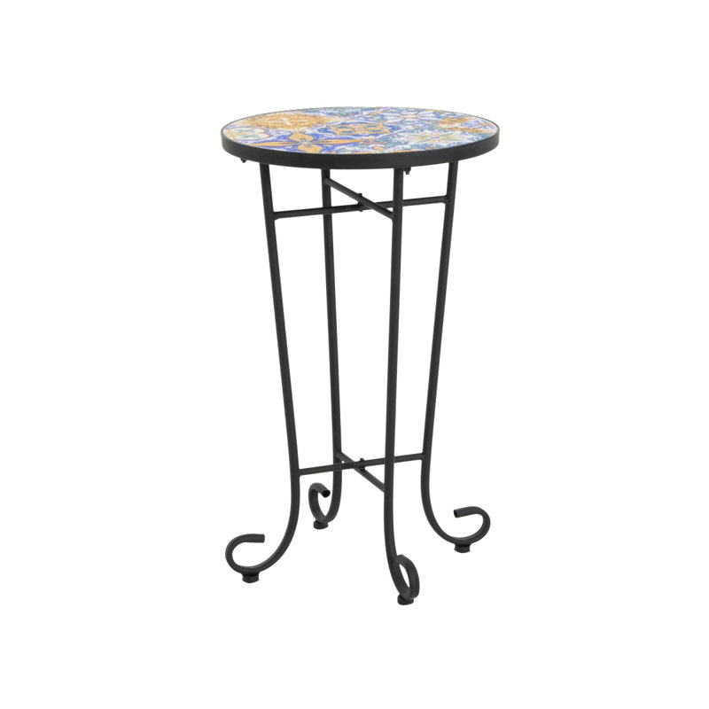 Table d'appoint de patio, colorée et noire