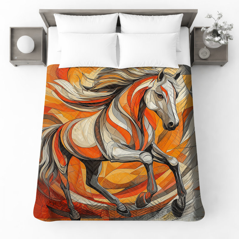 Couvre-lit cheval abstrait, Double