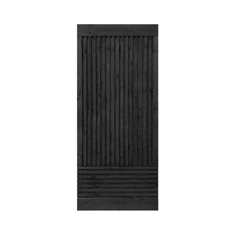 Porte de grange coulissante à panneaux sans quincaillerie d'installation, Noir, H 84 po x l 36 po