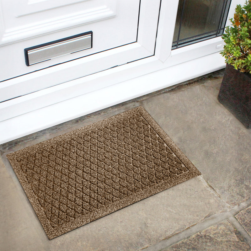 Geometric Outdoor Doormat, Brown
