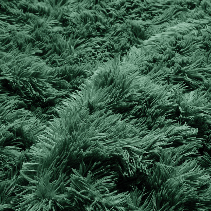 Shaggy Fleece Plush Duvet Cover, Queen Duvet Cover, Forest Green