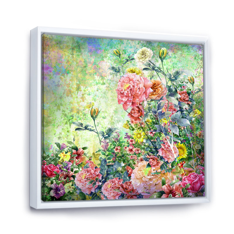 «Modern Modern Pink And Green Summer Garden III», reproduction d'art sur toile, H 36 po x l 36 po x P 1,5 po