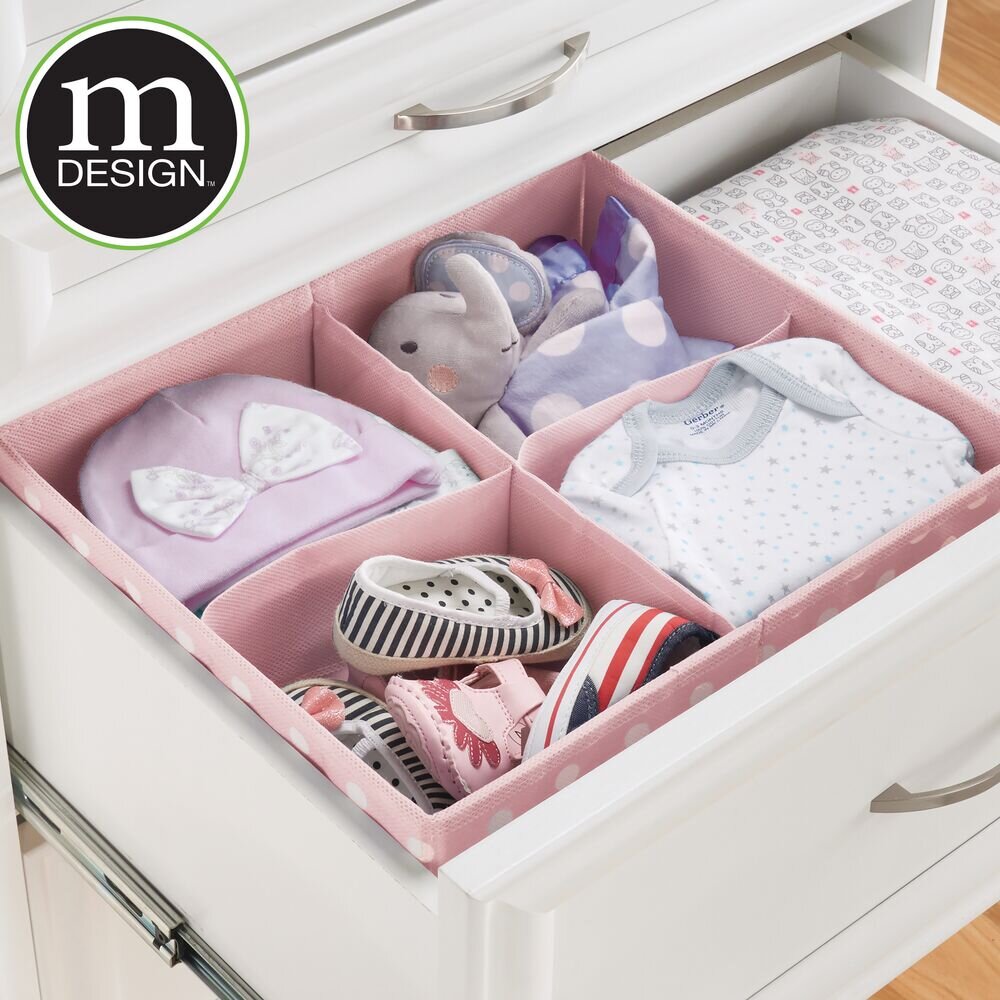 Mdesign Kids Fabric Dresser Drawer Storage Closet Organizer, Set Of 8 - Gray