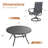 6-Person Round Patio Dining Set With 360° Swivel Textilene Rocking Chairs-1365880408