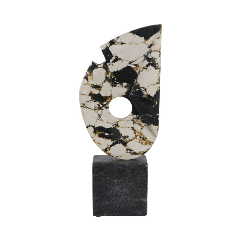 Mercer41 Calhoun Large Marble And Stone Statuary, Blue/White, 14" H x 6" W x 3" D